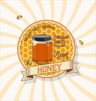 Honey retro vintage background vector