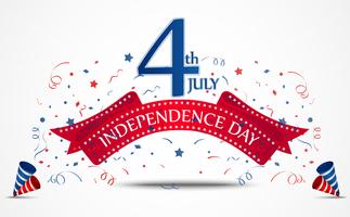 Independence day celebration with confetti vector
