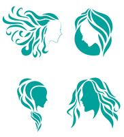 Hair fashion icon symbol of female beauty vector