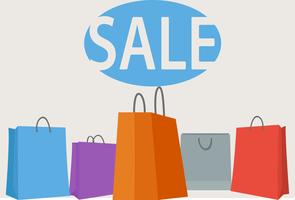 Colorful shopping bags background vector