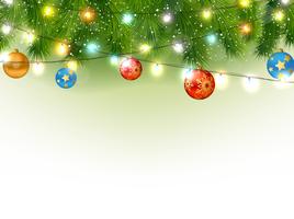 Christmas background with tree and light vector