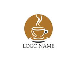 Taza de café icono logo vector