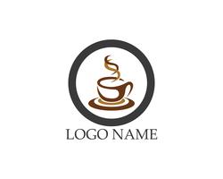 Taza de café Logo plantilla vector icono diseño