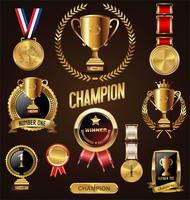 Trophy and awards badges and labels collection vector