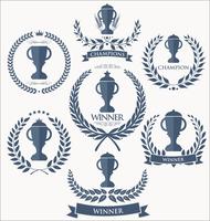 Trophy and awards badges and labels collection vector