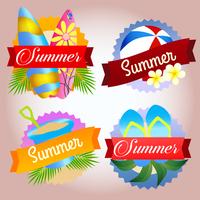 collection summer badge beach play  vector