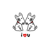 Valentine's day illustration. Couple terrier dog in love.  vector