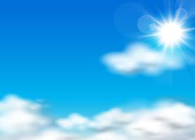 Sun and sky background vector