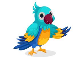 cute blue macaw cartoon standing in pose
