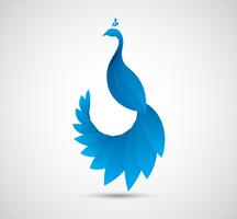 abstract peacock leaf icon vector