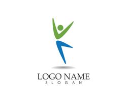 Athletic yoga people logo vector