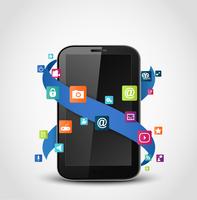 Smartphone apps icon concept background vector