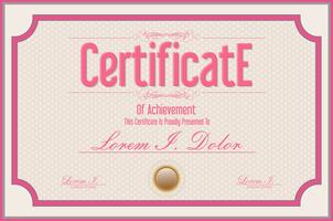 Certificate or diploma retro design template vector illustration