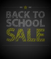 Back to school poster with text on chalkboard vector