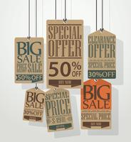 Vintage sale tags design vector
