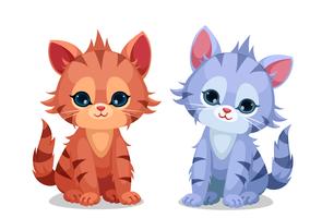 Cute little kittens vector