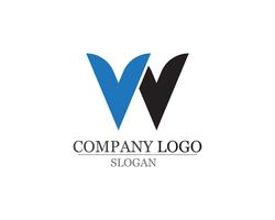 Plantilla de símbolos y logotipo de empresa de letras W vector