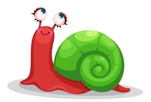 Cute red snail cartoon vector
