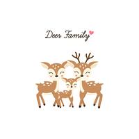 Cartoon Deer family. Mother Father and baby. vector