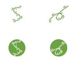 Bamboo logo with green leaf for your icon vector template