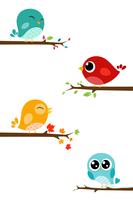 Birds singing on the branch vector