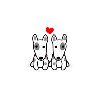 Ilustración del día de san valentín. Pareja terrier perro enamorado. vector