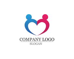 Adopción de amor y cuidado de la comunidad Logo plantilla vector