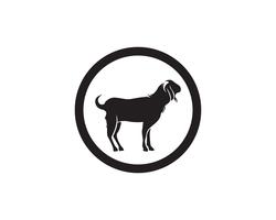 Goat black animals vector logo and symbol 