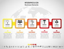 Infographic business Target group on world map.  world map and marketing icons can be used for workflow layout, diagram, report, .Vector. vector