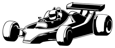 Black and White Racing Car vector