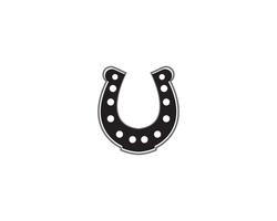 Plantilla de vector de símbolos y logotipo de zapatos de caballo negro