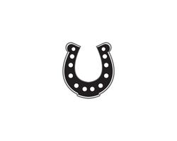 Horse shoes black logo and symbols vector template