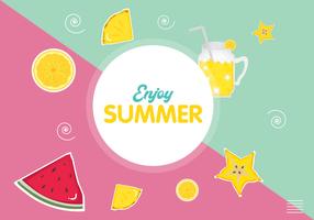 Enjoy a summer background with fruit-type drinks vector