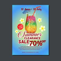 sale poster template with summer drink vector