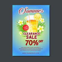 sale poster template with orange juice vector