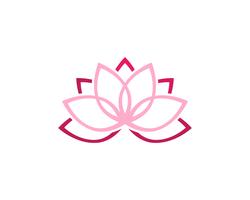 Logotipo y símbolos de la flor de loto vector icono de plantilla