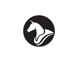 Cabeza de caballo negro Logo plantilla Vector