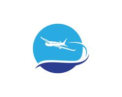 Aircraft, airplane, airline logo label. Journey, air travel, airliner symbol. Vector illustration