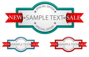 Labels with ribbon .commercial sign vector