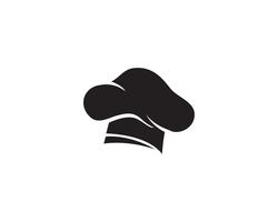Chef sombrero logo y símbolos icono de vector de color negro