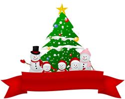 family of snowman christmas background vector
