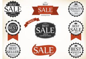 Premium Quality and Guarantee Labels with retro vintage style vector