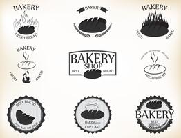 Bakery labels and badges with retro vintage style design vector