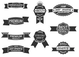 Premium Quality and Guarantee Labels with retro vintage style vector