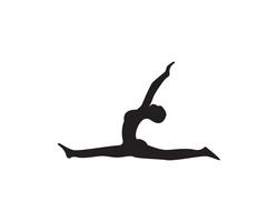 Athletic yoga body logo symbols vector icons