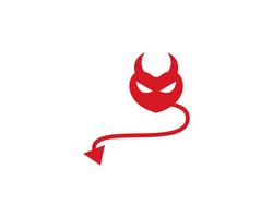 Diablo logo rojo vector icono plantilla