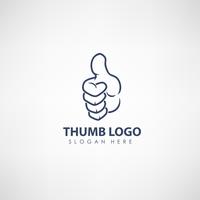 Thumb up concept logo template. Label for voting, company or organization. Vector illustration