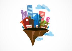 Flying Island. real estate, Future abstract vector