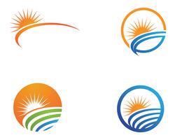 Logotipo genérico y símbolos del sol. vector