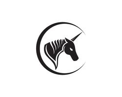 Cabeza de caballo negro Logo plantilla Vector